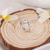 Silver Single Diamond Daily Wear Ring With Adjustable Size